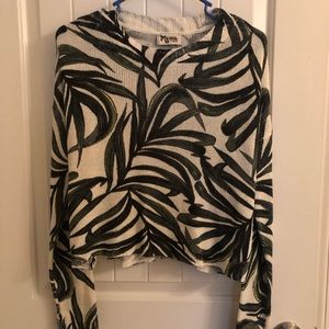 Show Me Your MuMu palm trees long sleeve knit top